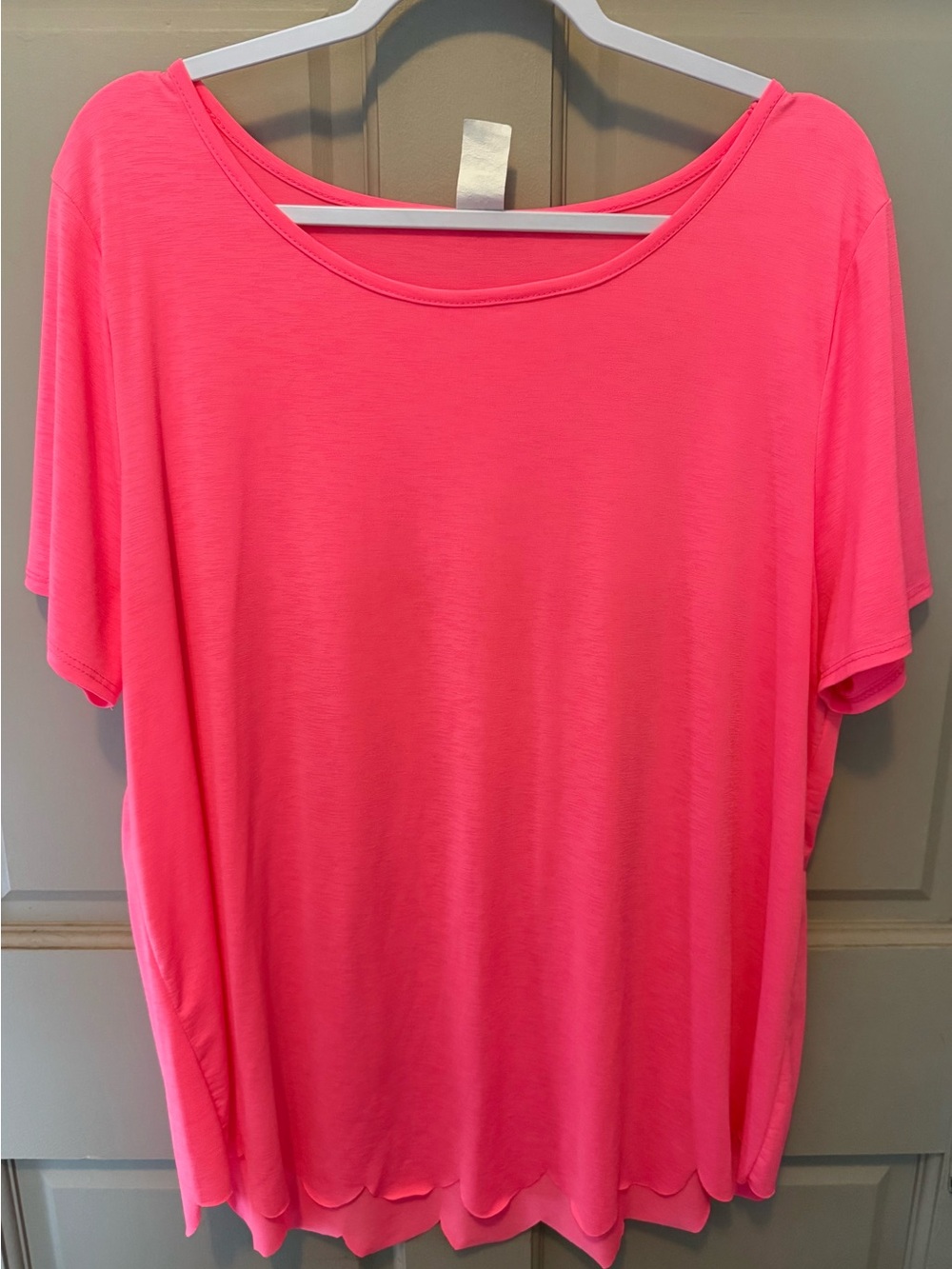 Sew In Love Hot Pink Scoop Neck Short Sleeve Top